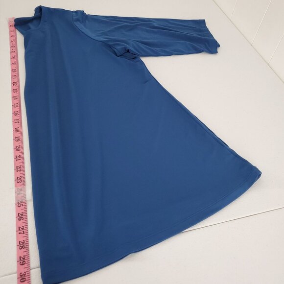 Susan Graver Womens Modern Essentials Liquid Knit A Line Tunic Top size 3XP Blue - Picture 8 of 9